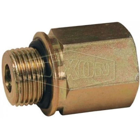 Dixon Hydraulic Adapter, 3/4-14 Nominal, Female NPTF x Male BSPP, Carbon Steel, Domestic B3455-12-12